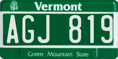 VT license plate AGJ819