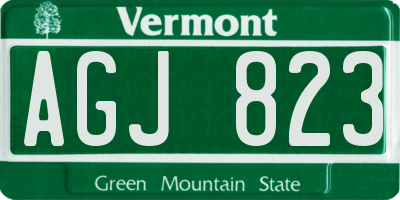 VT license plate AGJ823