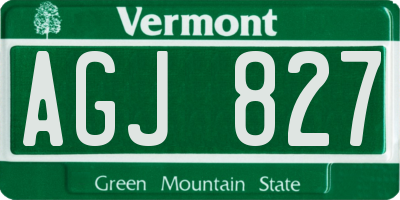 VT license plate AGJ827
