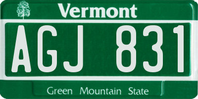 VT license plate AGJ831