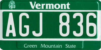 VT license plate AGJ836
