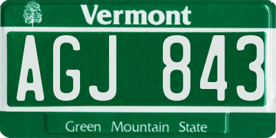 VT license plate AGJ843