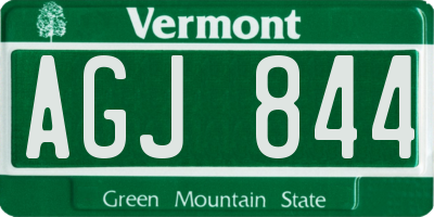 VT license plate AGJ844