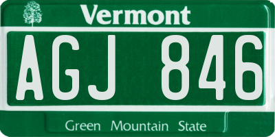 VT license plate AGJ846