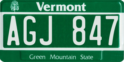 VT license plate AGJ847