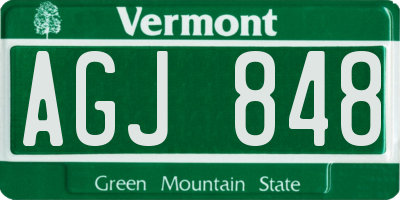 VT license plate AGJ848