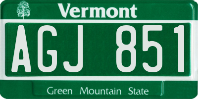 VT license plate AGJ851