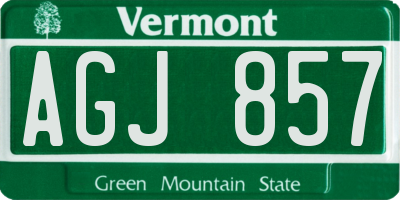VT license plate AGJ857