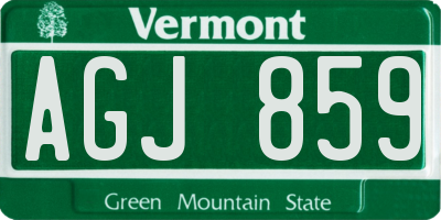 VT license plate AGJ859