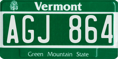 VT license plate AGJ864