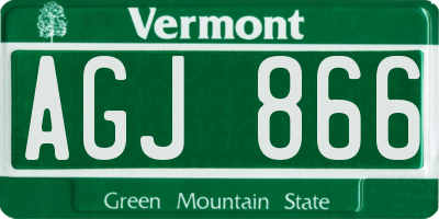 VT license plate AGJ866