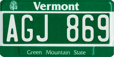 VT license plate AGJ869
