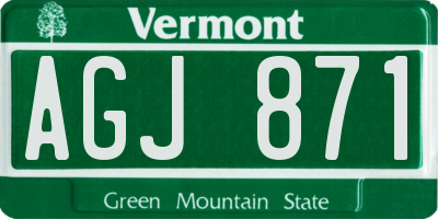 VT license plate AGJ871