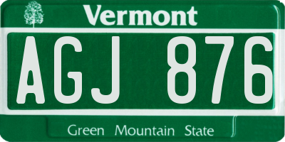 VT license plate AGJ876