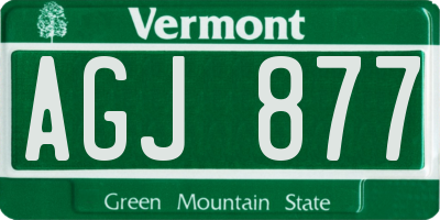 VT license plate AGJ877