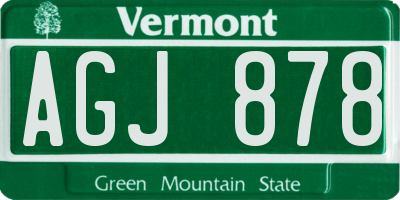 VT license plate AGJ878