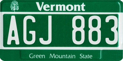 VT license plate AGJ883