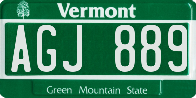 VT license plate AGJ889
