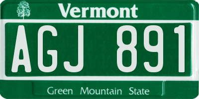 VT license plate AGJ891