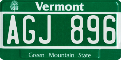 VT license plate AGJ896