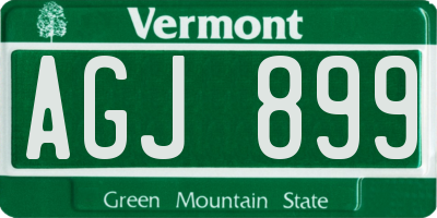 VT license plate AGJ899
