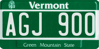 VT license plate AGJ900