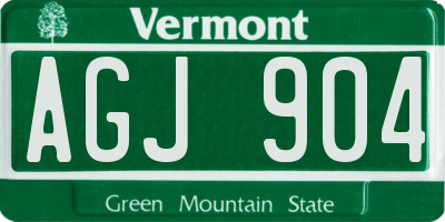VT license plate AGJ904