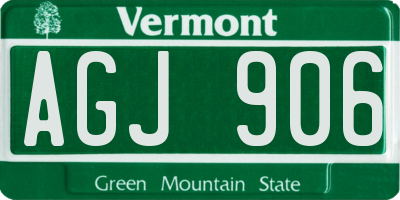 VT license plate AGJ906