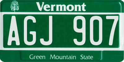 VT license plate AGJ907