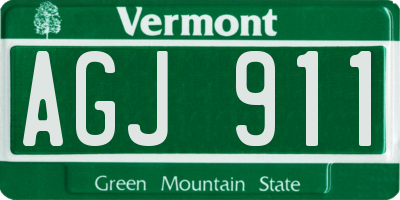 VT license plate AGJ911