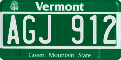 VT license plate AGJ912