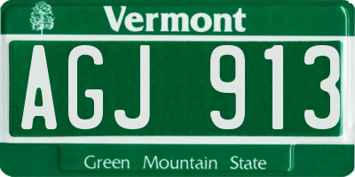 VT license plate AGJ913