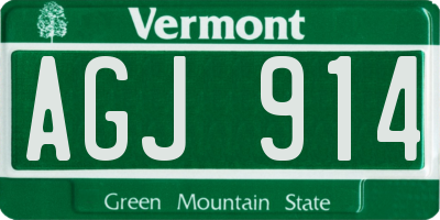 VT license plate AGJ914