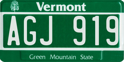 VT license plate AGJ919