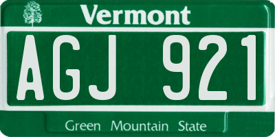 VT license plate AGJ921