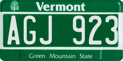 VT license plate AGJ923