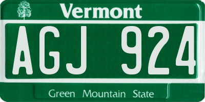VT license plate AGJ924