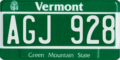 VT license plate AGJ928