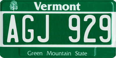 VT license plate AGJ929