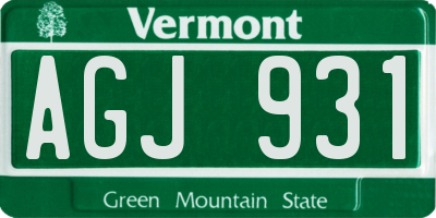 VT license plate AGJ931