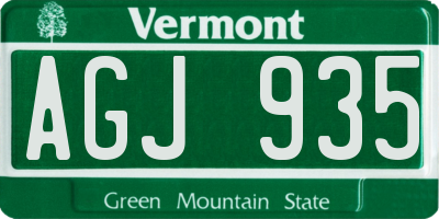 VT license plate AGJ935