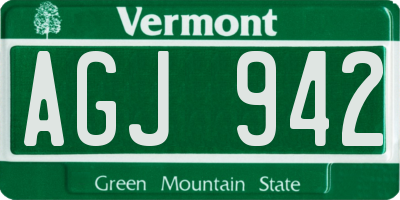 VT license plate AGJ942