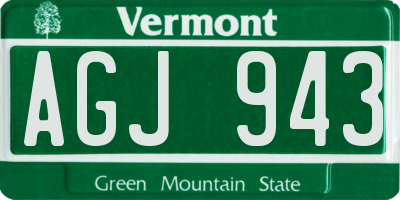 VT license plate AGJ943