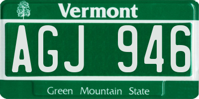 VT license plate AGJ946
