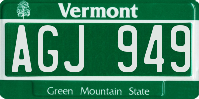 VT license plate AGJ949