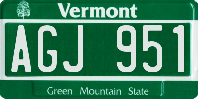 VT license plate AGJ951