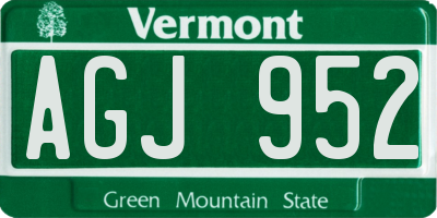 VT license plate AGJ952