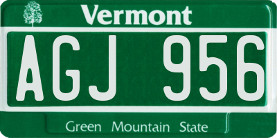 VT license plate AGJ956