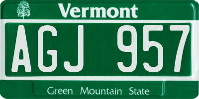 VT license plate AGJ957