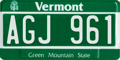 VT license plate AGJ961